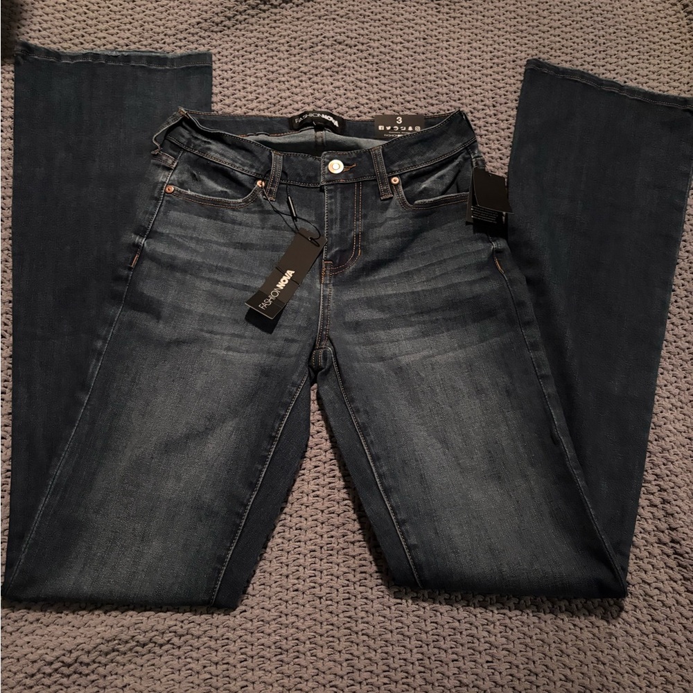 Fashion Nova Dark Blue Jessie Boot Cut Jeans